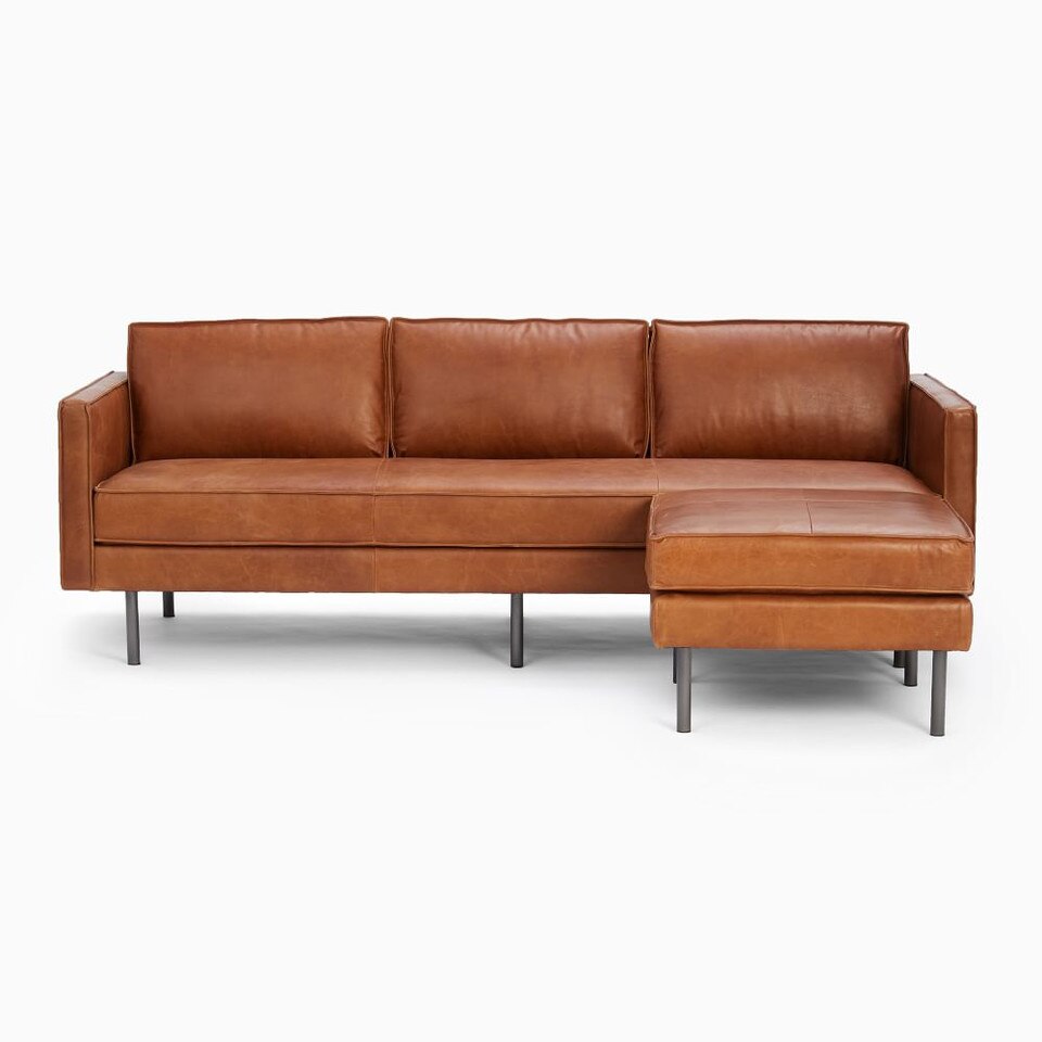 Axel Leather 2Piece Chaise Modular Sofa West Elm Australia